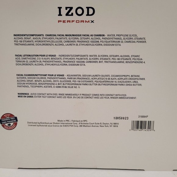 IZOD Performx 4 Pc Men Facial Care Set Blue and White For Man NIB Towel Mask - Picture 6 of 6